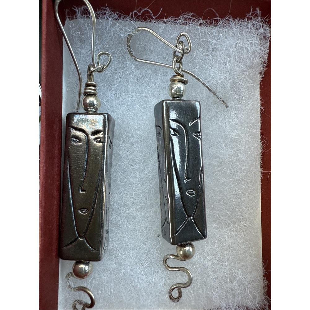 Vintage Sterling Silver Picasso ESQUE Earrings Art Jewelry 925